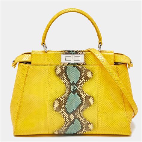 fendi peekaboo python handle|Fendi peekaboo handbags.